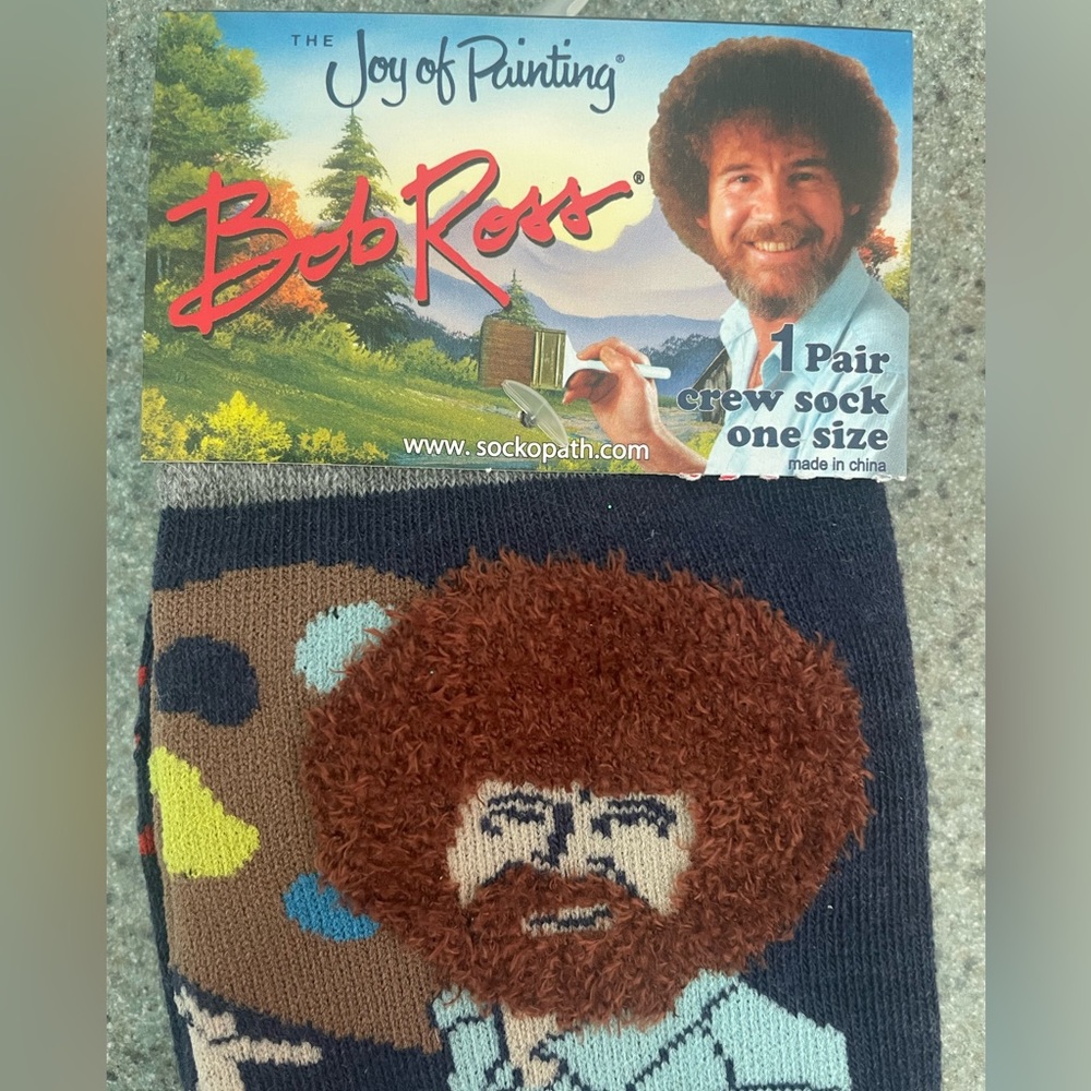 Bob Ross Art Socks - Blue and Red unisex